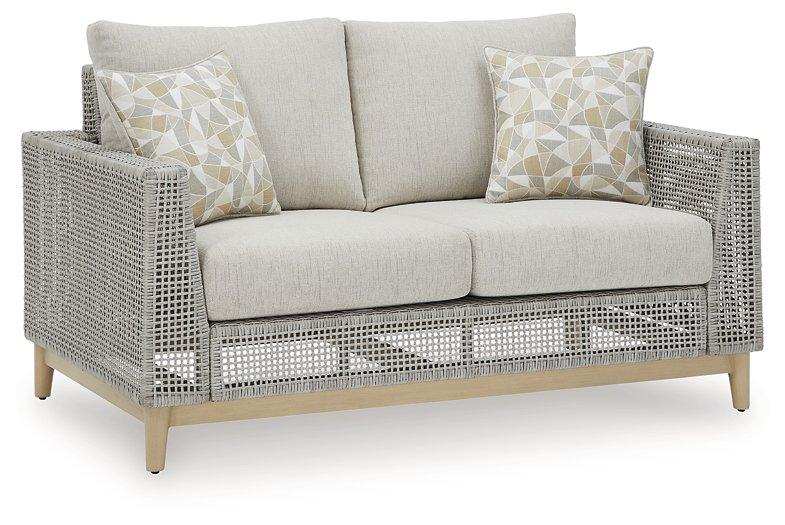 Seton Creek Outdoor Loveseat with Cushion - Thumbnail 2