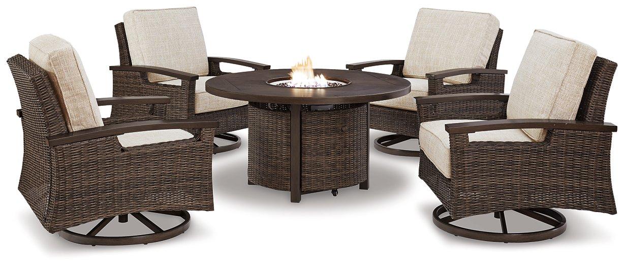 Ashley Furniture Paradise Trail Fire Pit Table and Lounge Chairs