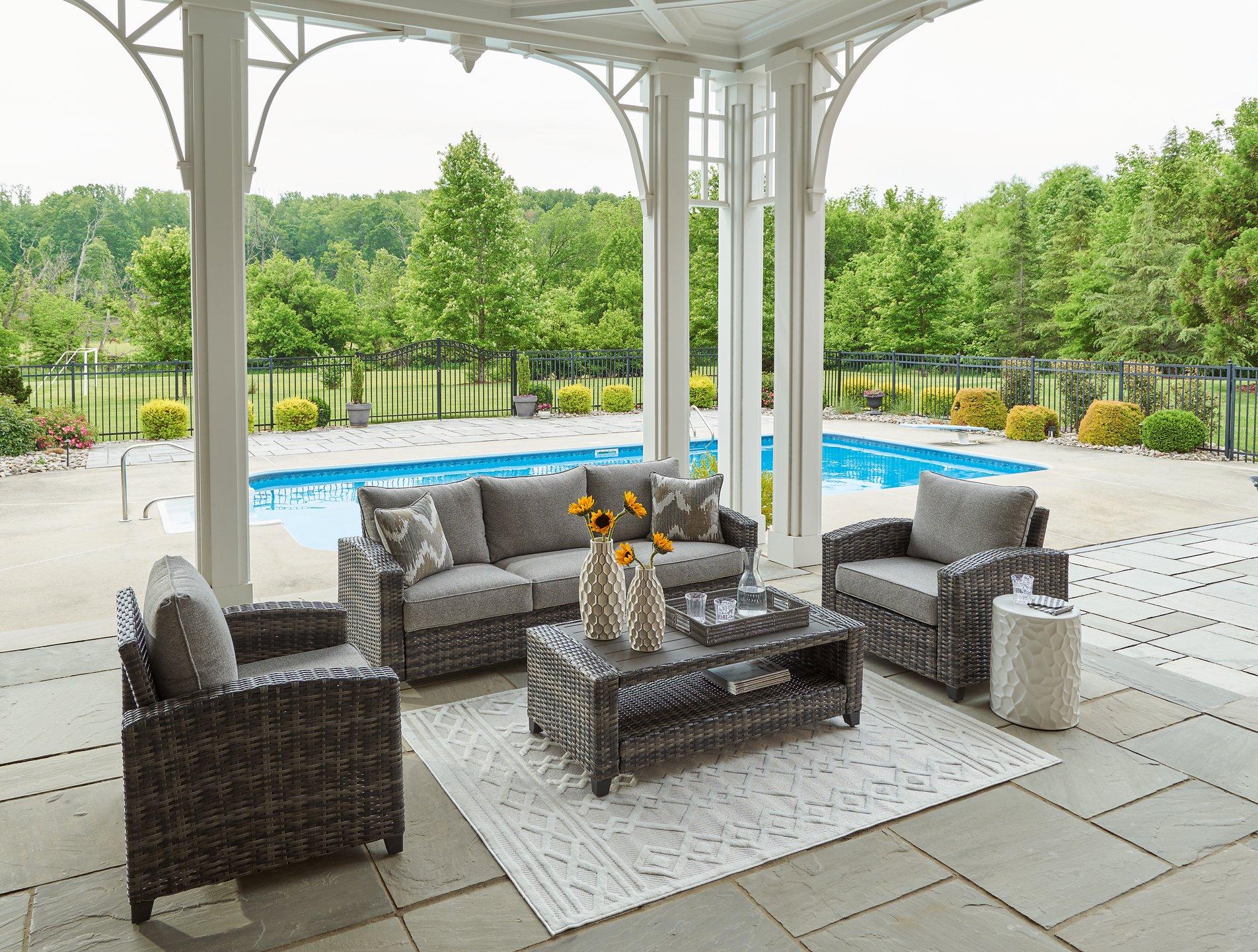 Oasis Court Outdoor Sofa/Chairs/Table Set - Thumbnail 5