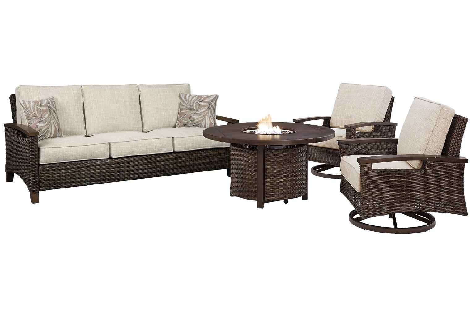 Paradise Trail Outdoor Loveseat, Lounge Chairs and Fire Pit Table - Thumbnail 2