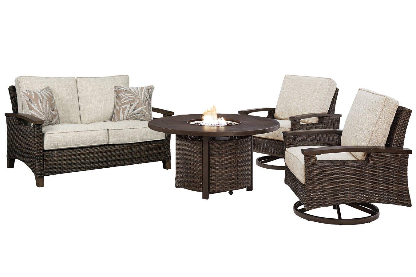 Paradise Trail Outdoor Loveseat, Lounge Chairs and Fire Pit Table - Thumbnail 5