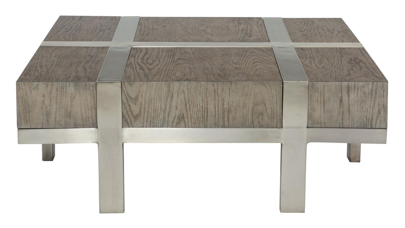 Interiors Leigh Cocktail Table in Rustic Gray 369-023