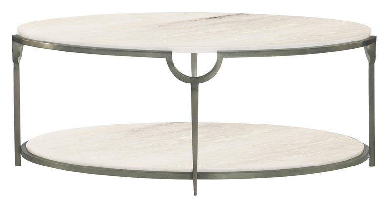 Morello Metal Oval Cocktail Table in Nickel 469-013