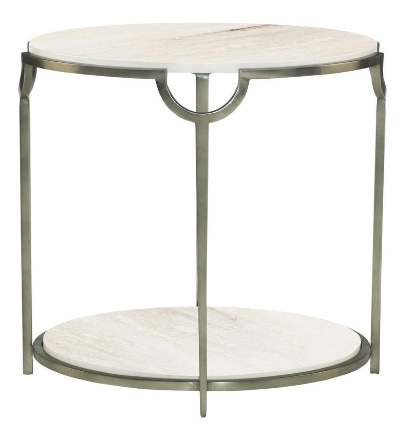 Morello Metal Oval End Table in Nickel 469-113