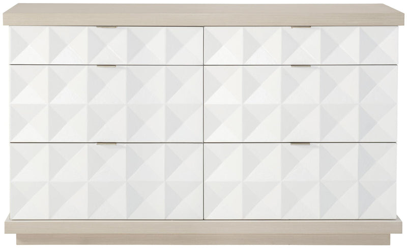 Axiom Cast Shaped Dresser in Linear White 381-056