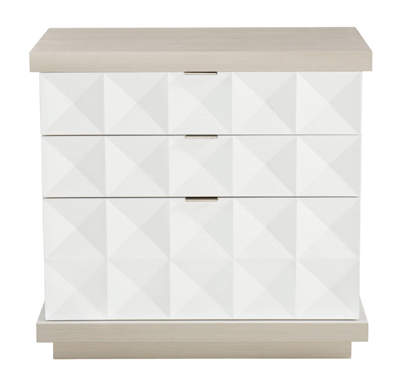 Axiom 3-Drawer Nightstand in Linear White/Gray 381-236