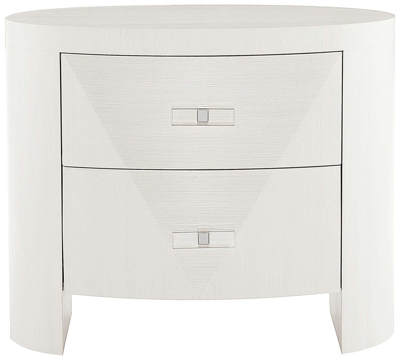 Axiom Oval Nightstand in Linear White 381-213