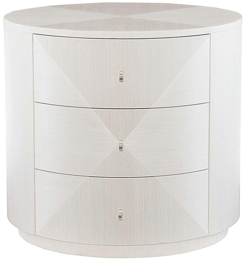 Axiom Round Chairside Table in Linear White 381-127