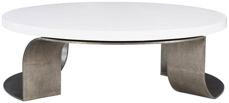 Interiors Catalina Round Cocktail Table in White/Grapite 301-014