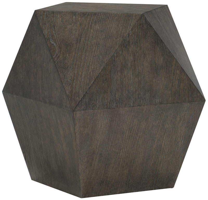 Linea Triangular End Table in Cerused Charcoal 384-111B