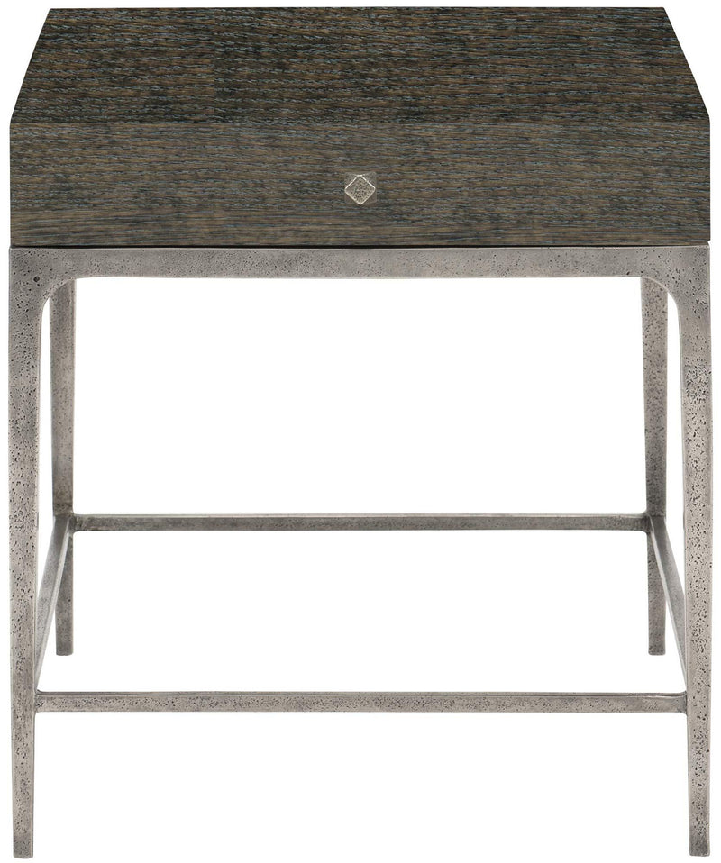 Linea Drawer End Table in Cerused Charcoal 384-124B