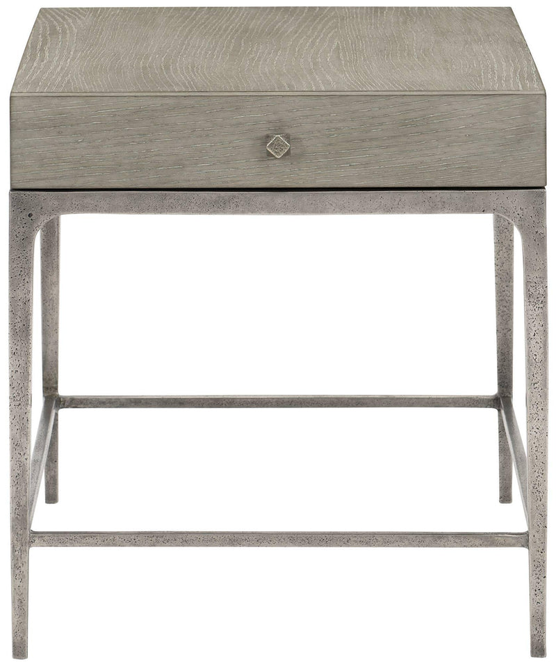 Linea Drawer End Table in Cerused Greige 384-124G