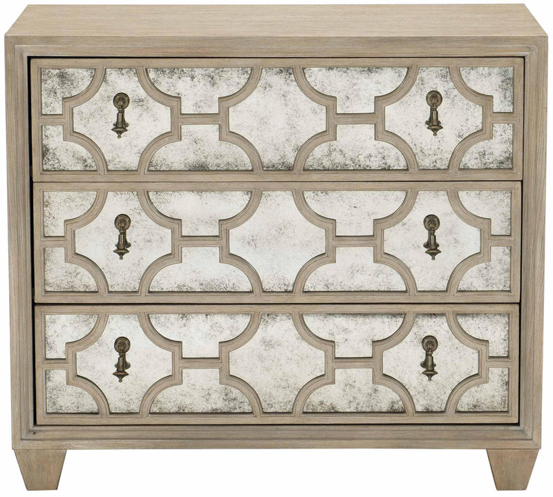 Santa Barbara Mirrored Nightstand in Sandstone 385-232