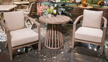 Ashley Furniture Joy Lagoon Outdoor Chairs with Cushions/Table