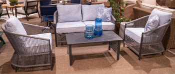 Bridges Beach Outdoor Love Seat, Chairs, and Table Set