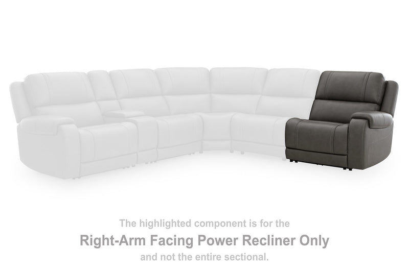 5Z - Pittson Power Reclining Sectional Loveseat with Console