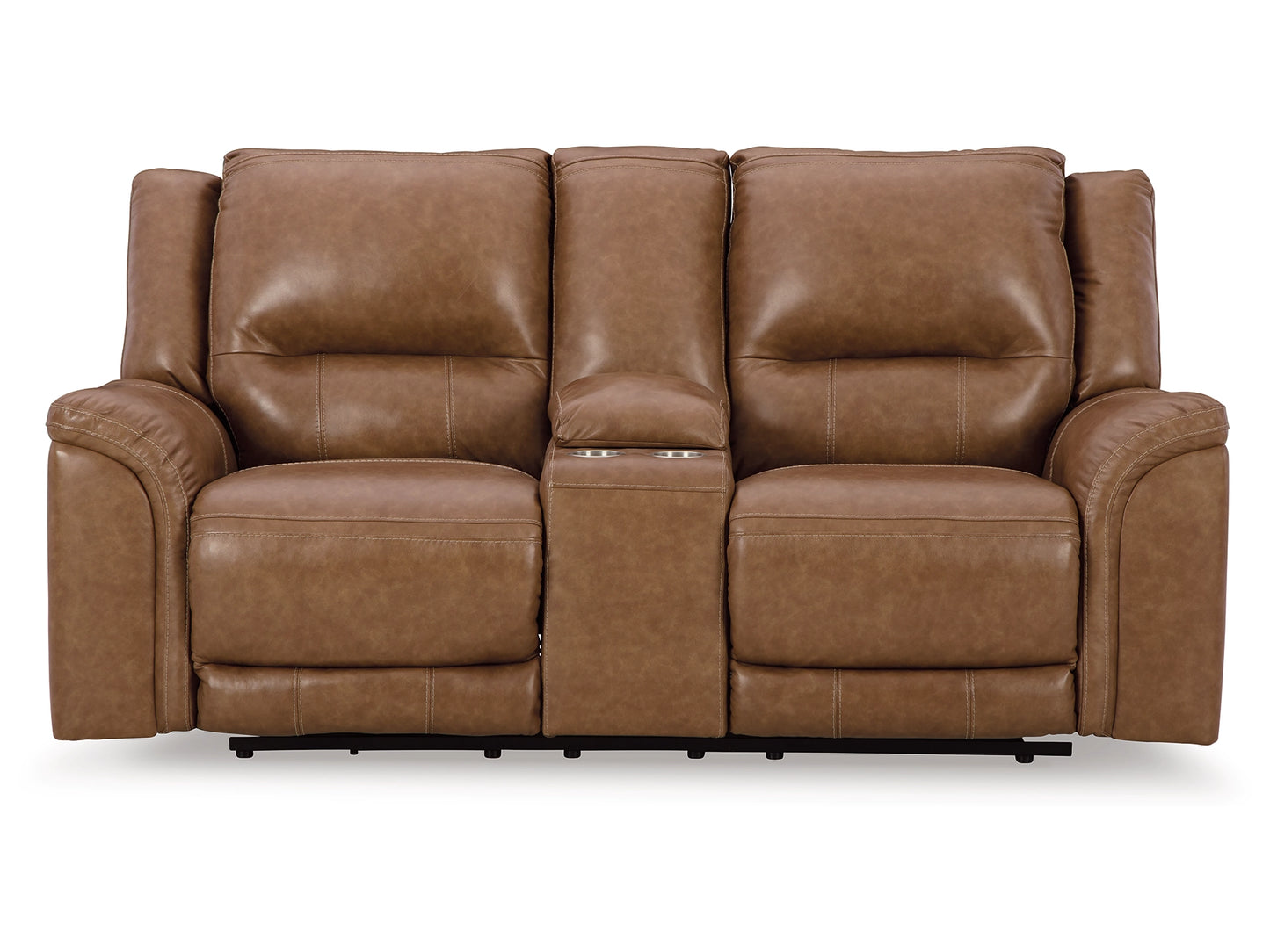 Ashley Trasimeno Dual Power Leather Reclining Loveseat with Console