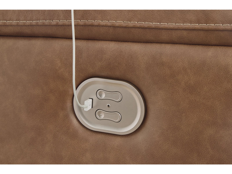 Ashley Trasimeno Dual Power Leather Reclining Sofa